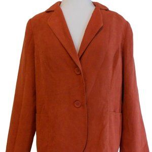 Studio Works Orange Faux Suede Blazer Size 8 Petite
